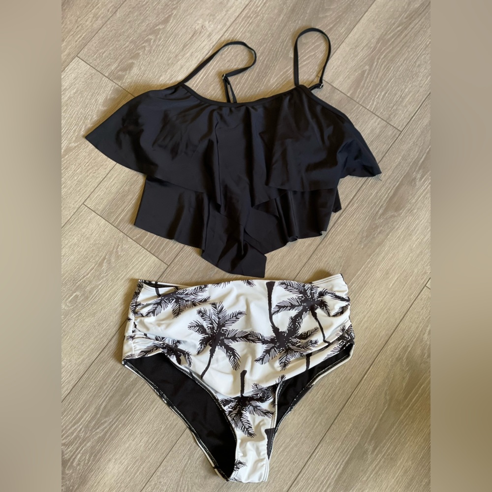 SHEIN Palm Tree High Waisted Bikini